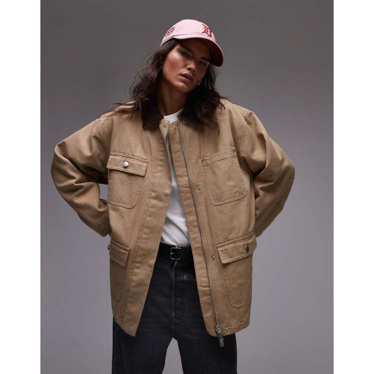 ARKET oversized padded workwear barn jacket with flap pockets and