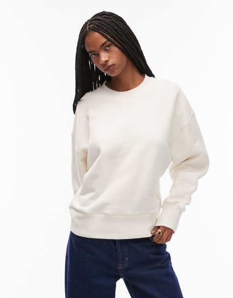 ARKET - Oversized sweatshirt van zware terrystof in gebroken wit - view 1