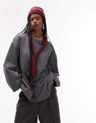 Arket Oversized Sweatshirt With Wide Sleeves In Black
