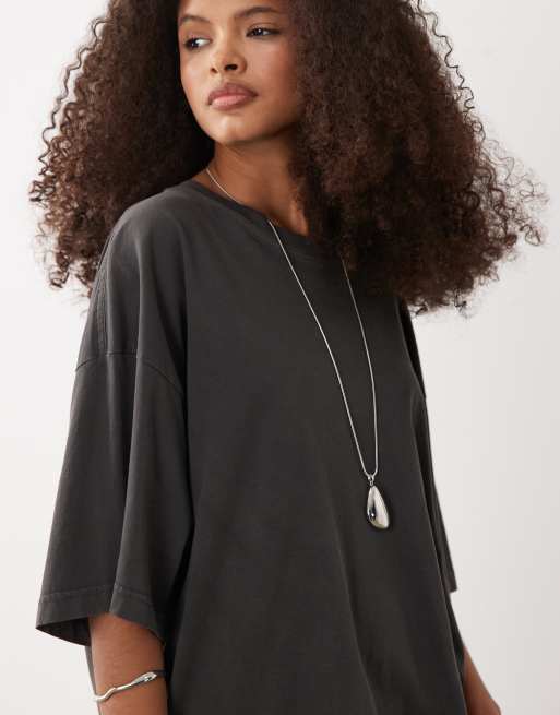 ARKET oversized t-shirt in black, 2 of 4