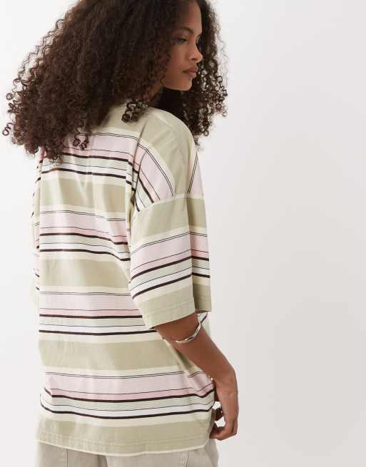 ARKET oversized t-shirt in khaki green, 3 of 4