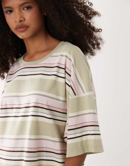 ARKET oversized t-shirt in khaki green, 4 of 4