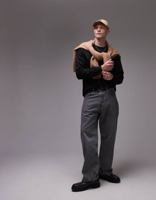 ARKET - Oversized T-shirt van katoenen jersey met lange mouwen in zwart, 3 van 4