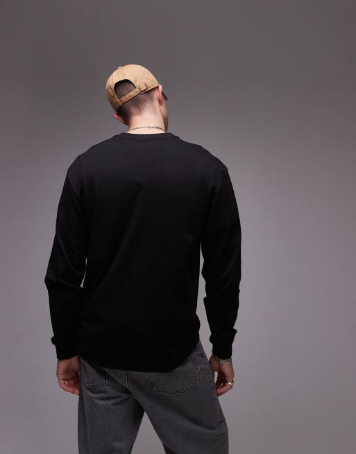 ARKET - Oversized T-shirt van katoenen jersey met lange mouwen in zwart, 4 van 4