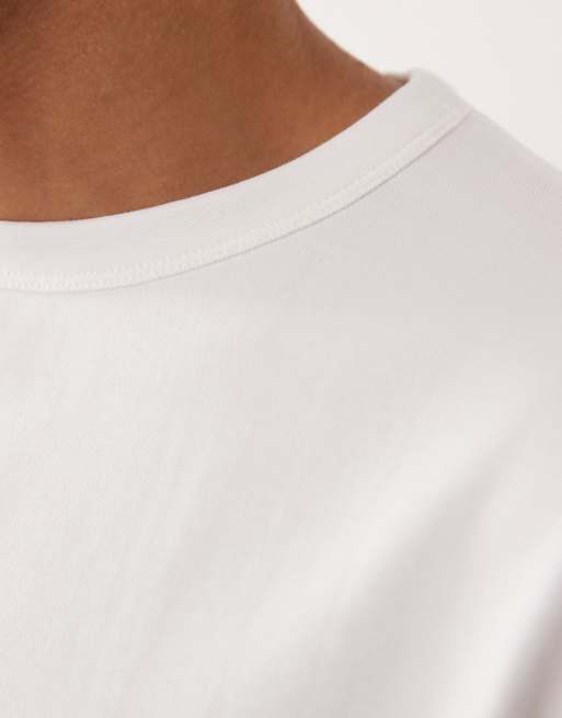 Arket - Oversized T-shirt van zware kwaliteit jersey in wit, 5 van 5