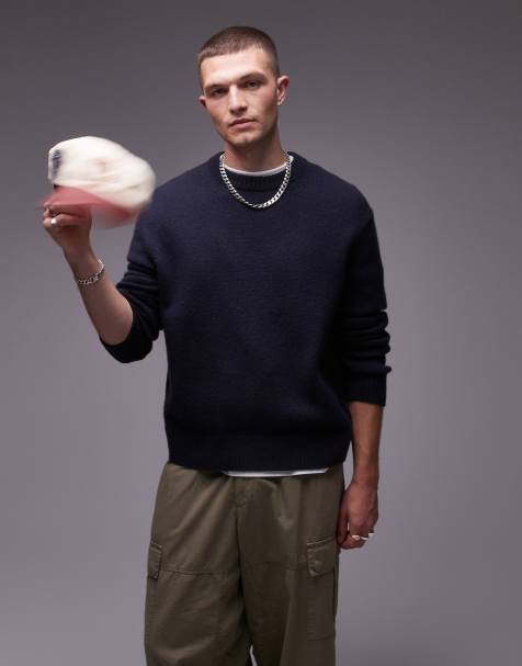 ARKET - Oversized trui van wolmix in blauw - view 1