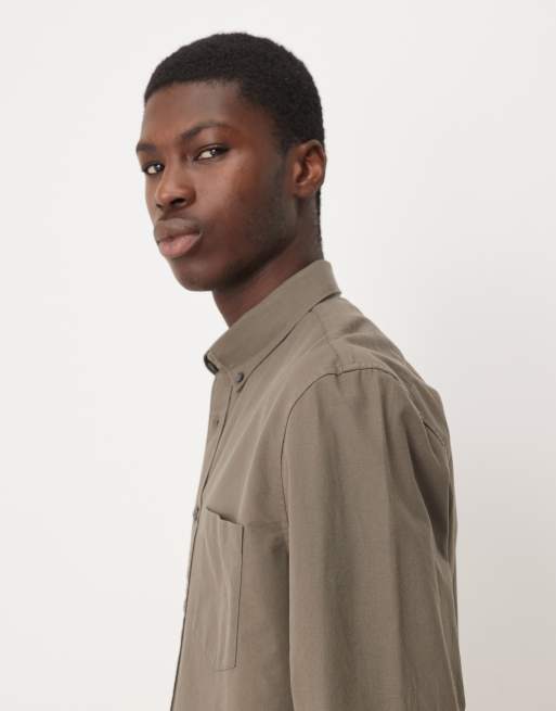 ARKET oxford shirt in charcoal gray, 4 of 5