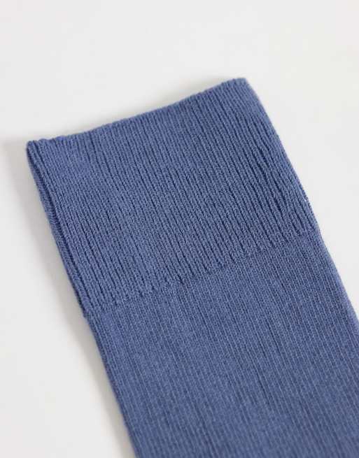 ARKET - Pack de 3 pares de calcetines de tonos azules de canalé rico en algodón, 3 de 3