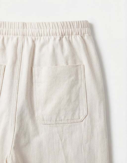 ARKET - Pantalon ample en pur coton avec taille élastique - Blanc cassé, 8 de 9