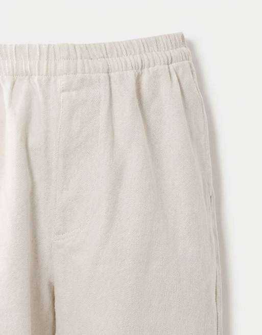 ARKET - Pantalon ample en pur coton avec taille élastique - Blanc cassé, 9 de 9