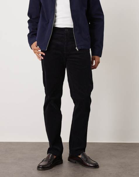 ARKET - Pantalon chino en velours côtelé avec taille ajustée - Bleu nuit - view 1