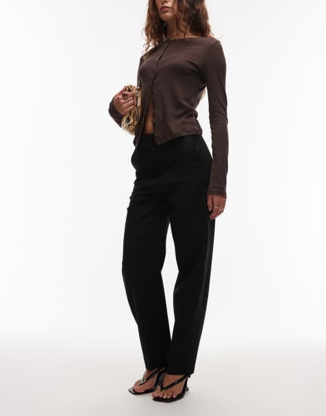 ARKET - Pantalon court slim stretch en laine - Noir - view 1