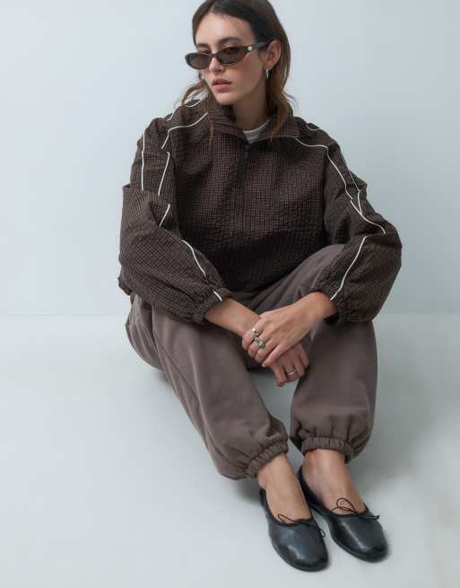 ARKET pantalon de jogging baggy en pur coton marron, 3 de 5
