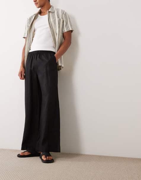 ARKET - Pantalon en lin mélangé - Noir - view 1