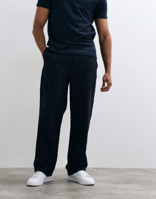 ARKET - Pantalon habillé à enfiler en coton pur - Bleu marine, 2 de 5