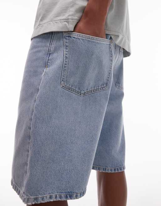 ARKET - Pantaloncini di jeans regular fit a vita medio alta lavaggio blu medio, 2 di 5