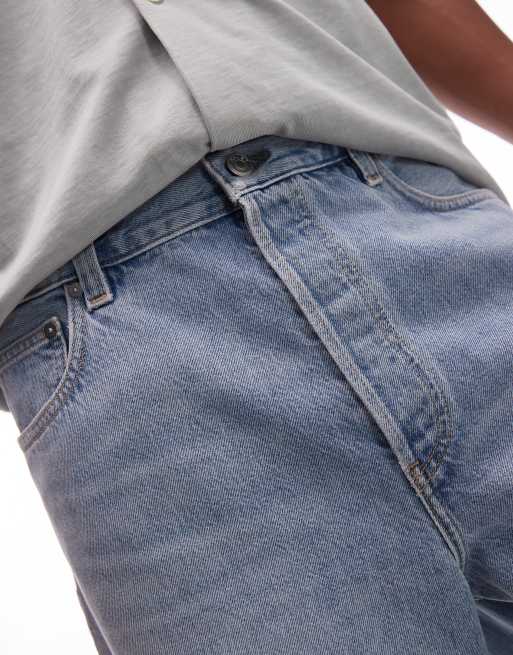 ARKET - Pantaloncini di jeans regular fit a vita medio alta lavaggio blu medio, 3 di 5
