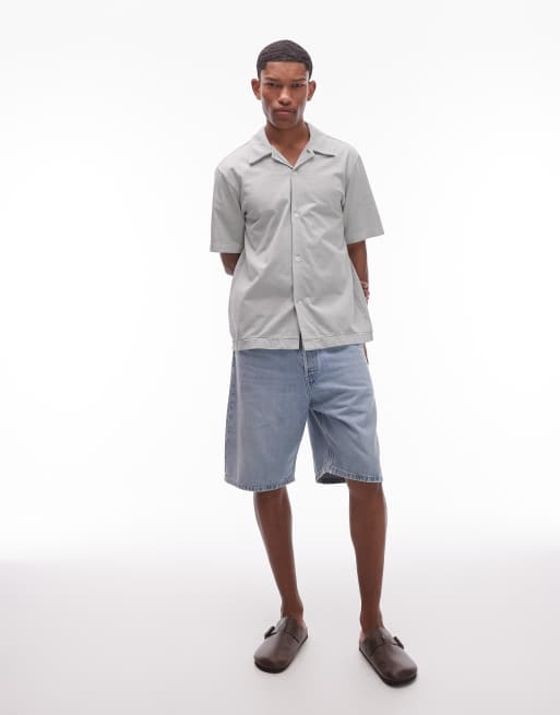 ARKET - Pantaloncini di jeans regular fit a vita medio alta lavaggio blu medio, 5 di 5