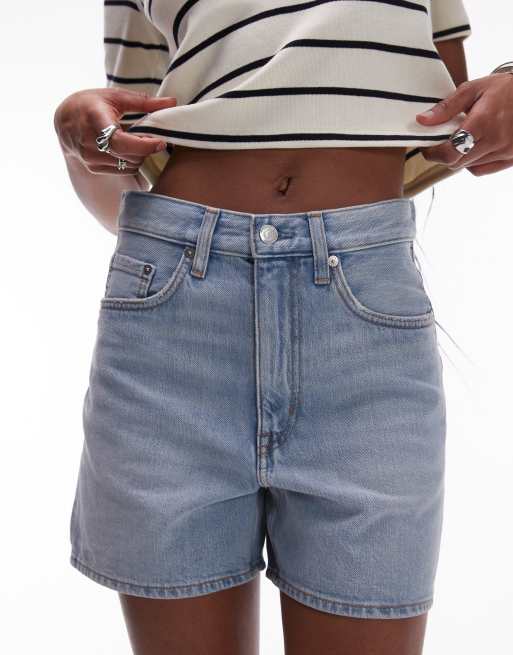 ARKET - Pantaloncini in twill di denim blu lavaggio medio con cinque tasche rigide, 5 di 5
