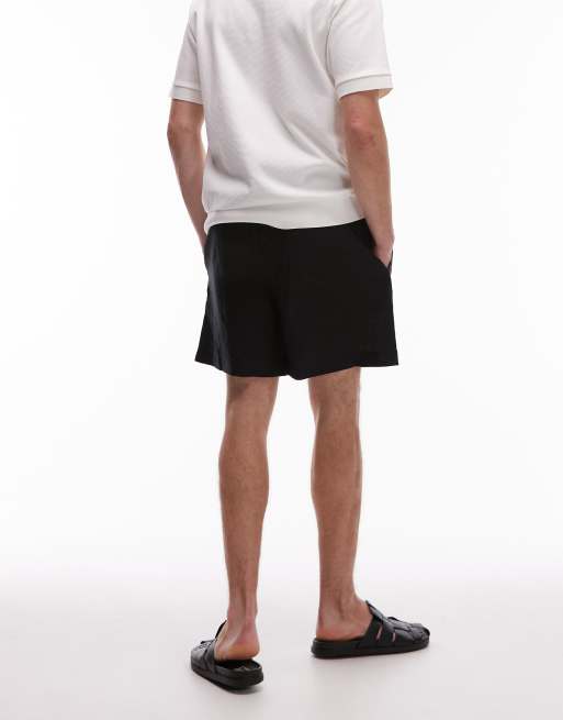 ARKET - Pantaloncini neri in puro lino con coulisse , 3 di 5