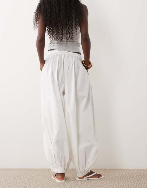 ARKET - pantalones balloon de algodón en blanco, 3 de 5