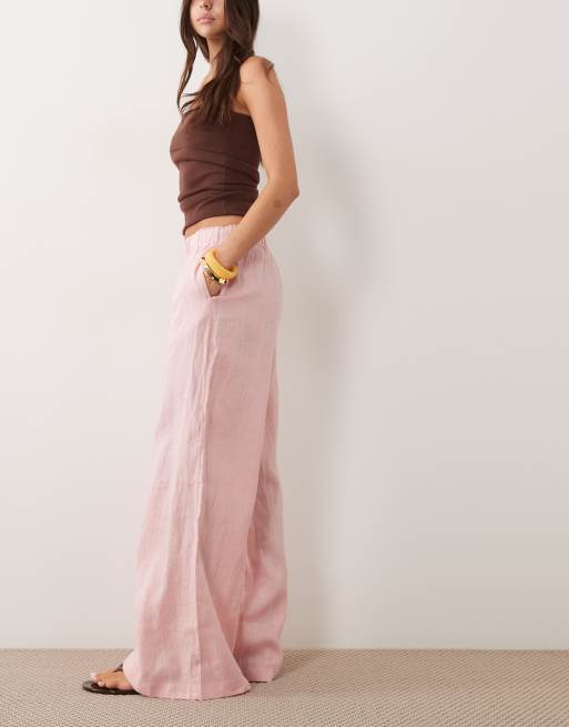 ARKET - Pantalones palazzo rosa claro de pernera ancha, 2 de 5