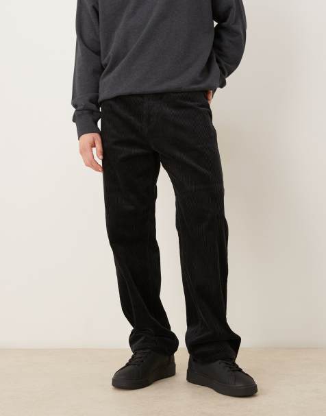 ARKET - Pantaloni ampi neri in tessuto a coste - view 1