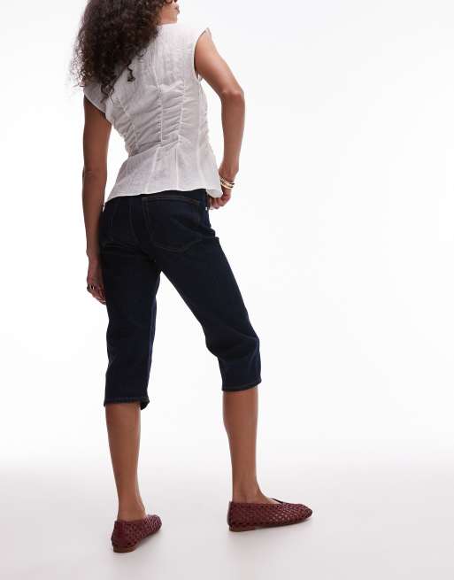 ARKET - Pantaloni capri in denim indaco lavaggio pulito , 3 di 5