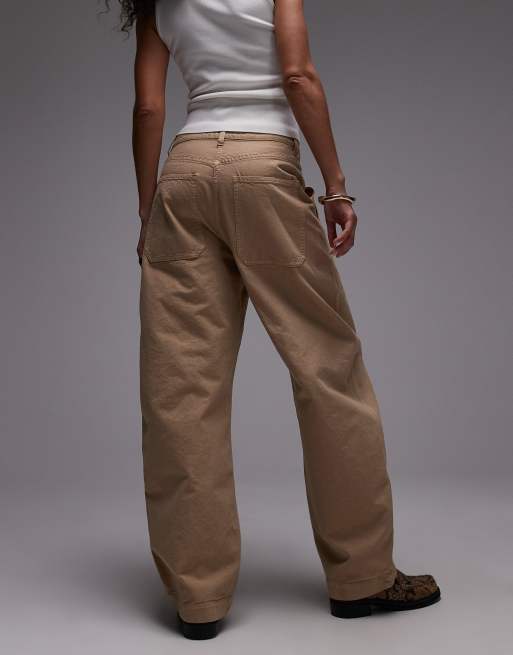 ARKET - Pantaloni casual beige slavato con triple cuciture, 4 di 5