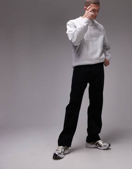 ARKET - Pantaloni dritti in tessuto a coste color blu navy con cinque tasche