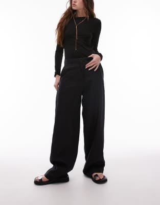 DESIGN - Pantaloni Eleganti Taglio Corto A Palloncino Marroni In Misto Lino Con Pieghe Sul Davanti - Foto 6