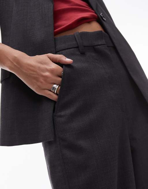 ARKET - Pantaloni elasticizzati a cilindro grigio mélange in misto lana in coordinato, 2 di 5