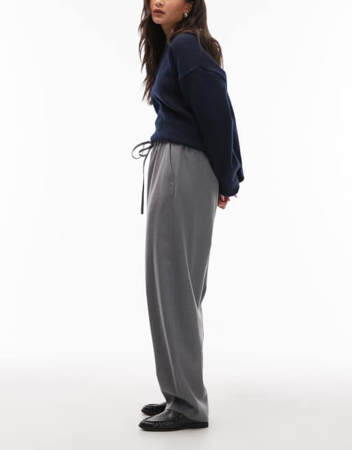 ARKET - Pantaloni grigi in lana con coulisse in vita , 4 di 5