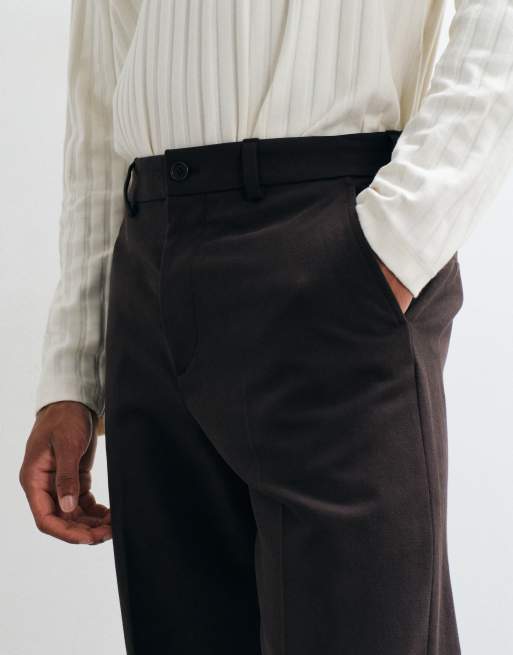 ARKET - Pantaloni in cotone puro marroni con pinces, 5 di 5
