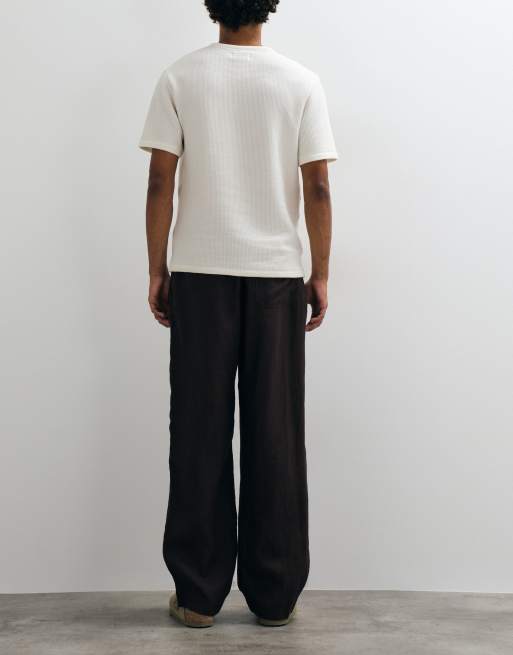 ARKET pantaloni in puro lino marrone cioccolato, 5 di 5