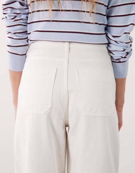ARKET pantaloni in tela a gamba bombata bianchi, 5 di 5
