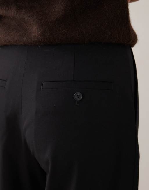 ARKET pantaloni sartoriali dritti in lana stretch neri, 5 di 5