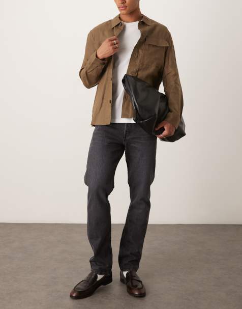 ARKET Park regular straight fit jeans in charcoal grey - view 1