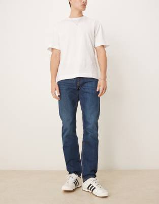 Park regular straight fit jeans in deep blue wash