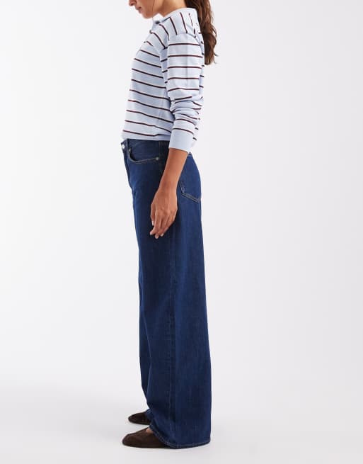 ARKET Peony baggy barrel leg jeans in dark blue wash, 3 of 5