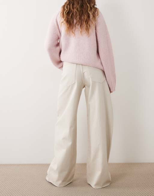 ARKET Peony baggy barrel leg jeans in white, 3 of 5