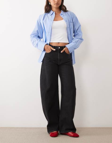 ARKET Peony jeans baggy a gamba bombata neri - view 1