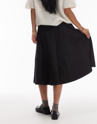 Arket Pleated A-line Maxi Skirt In Black