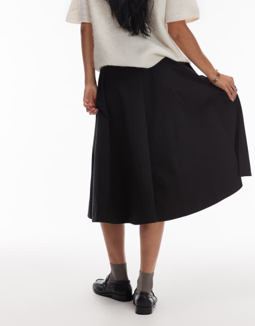 ARKET – Plisowana trapezowa spódnica maxi z bawełny w kolorze czarnym, 2 z 5