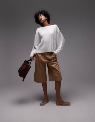 Arket Plisse Knit Top With Open Tie Back