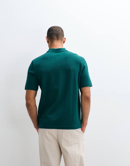 ARKET - Polo a maniche corte in puro cotone verde, 5 di 5