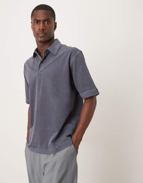 ARKET - Polo blu scuro pesante in jersey a maniche corte - view 1