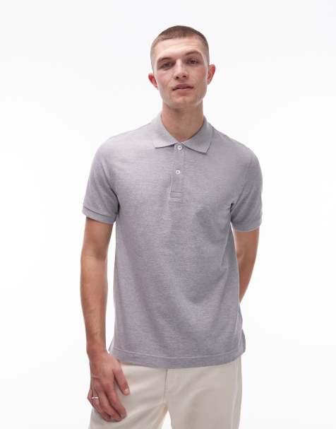 ARKET - Poloshirt van jersey met piqué en korte mouwen in grijs - view 1