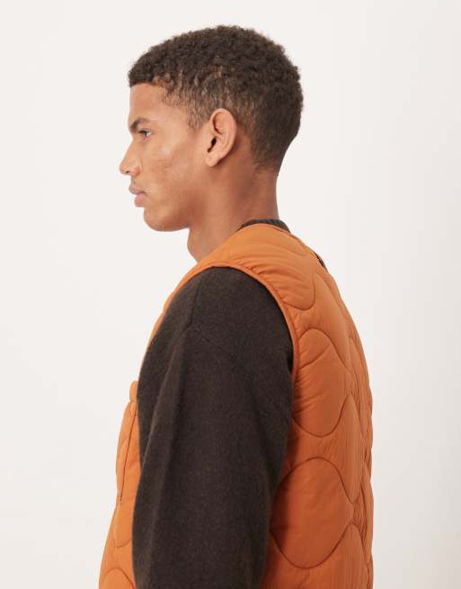 ARKET – Pomarańczowy pikowany bezrękawnik zapinany na suwak, 4 z 5