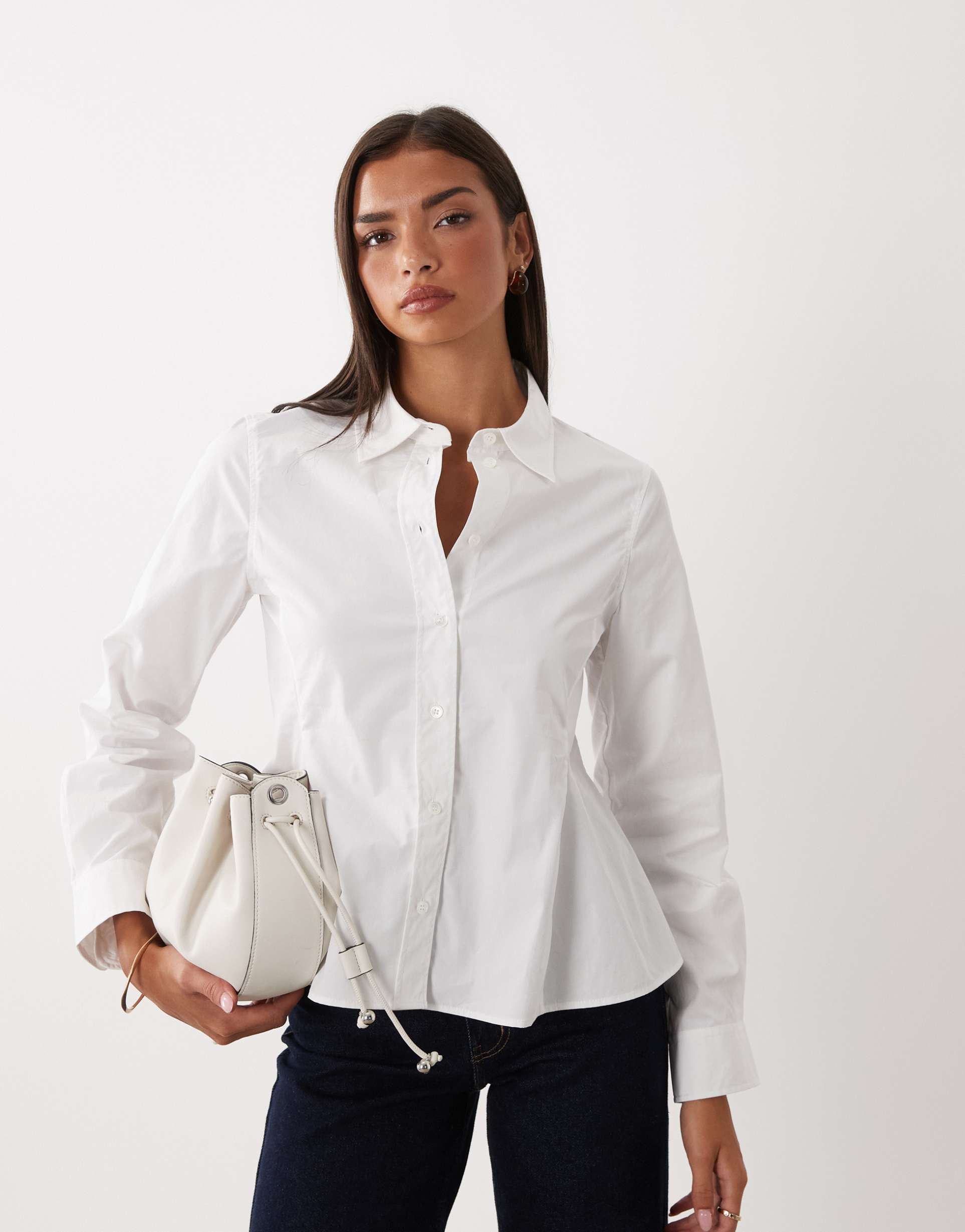 arket poplin shirt in white